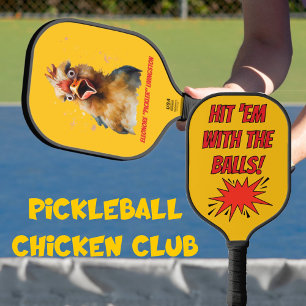 Lustiges Wasserfarben-Huhn Personalisiert Pickleball Schläger