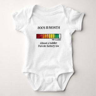 Lustiges Watercolor-Baby-Meilenstein-Body 11 Mon Baby Strampler