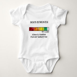 Lustiges Watercolor-Baby-Meilenstein-Body | 11 Mon Baby Strampler