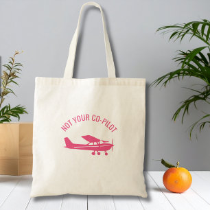 Lustiges weibliches T-Shirt mit rosa Cessna-Flugze Tragetasche