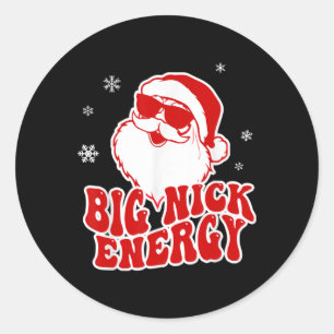 Lustiges Weihnachten Big Nick Energy Santa Unartig Runder Aufkleber