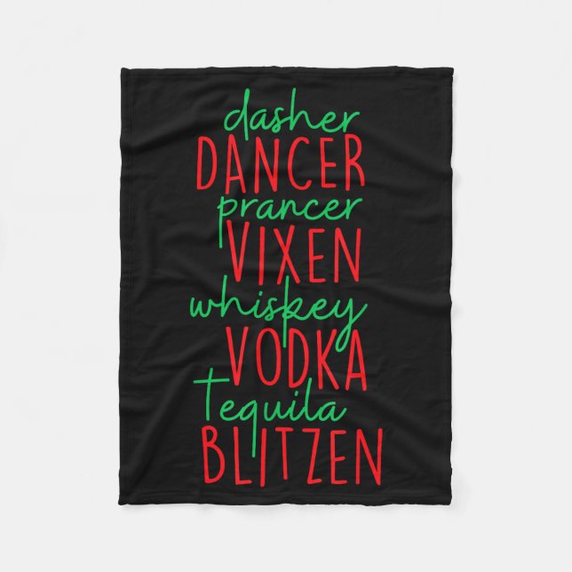 Lustiges Weihnachten Dasher Dancer Prancer Vixen W Fleecedecke (Vorderseite)