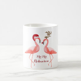 Lustiges Weihnachten der Flamingos Tasse