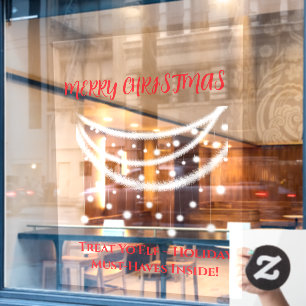 Lustiges Weihnachten Fensteraufkleber