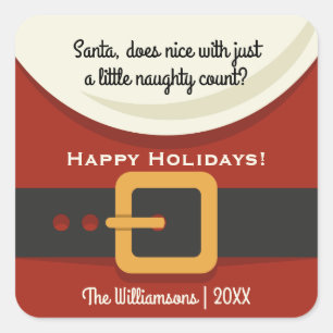 Lustiges Weihnachten frecher u. Nizza Quadratischer Aufkleber
