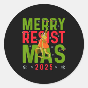 Lustiges Weihnachten Frohes Resistmas 2025 Portlan Runder Aufkleber