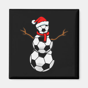 Lustiges Weihnachten Fußball Santa Schneemann Magnet