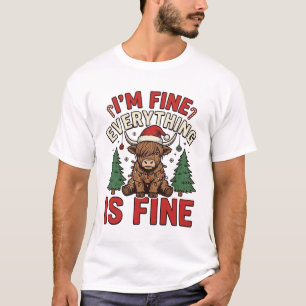 Lustiges Weihnachten Highland-Kuh Mir geht's gut A T-Shirt