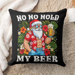 Lustiges Weihnachten Ho Ho Halt Mein Bier Santa Kissen