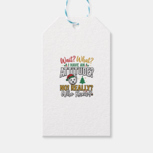 Lustiges Weihnachten-Hund Attitude Zitat Vintage-S Geschenkanhänger