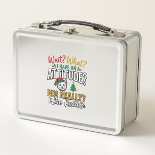 Lustiges Weihnachten-Hund Attitude Zitat Vintage-S Metall Brotdose