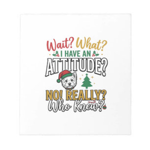 Lustiges Weihnachten-Hund Attitude Zitat Vintage-S Notizblock