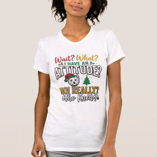 Lustiges Weihnachten-Hund Attitude Zitat Vintage-S T-Shirt