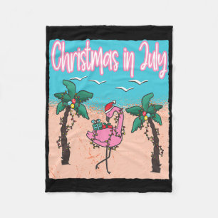 Lustiges Weihnachten im Juli Flamingo Weihnachten Fleecedecke