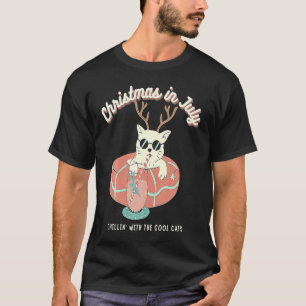 Lustiges Weihnachten im Juli Katzenliebhaber T-Shirt