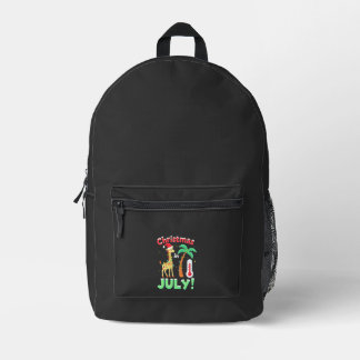 Lustiges Weihnachten im Juli-Shirt Santa Giraffe P Bedruckter Rucksack