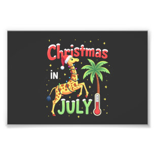 Lustiges Weihnachten im Juli-Shirt Santa Giraffe P Fotodruck