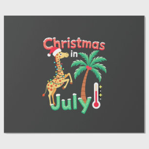 Lustiges Weihnachten im Juli-Shirt Santa Giraffe P Geschenkpapier