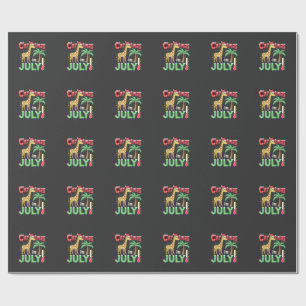 Lustiges Weihnachten im Juli-Shirt Santa Giraffe P Geschenkpapier