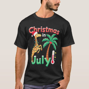 Lustiges Weihnachten im Juli-Shirt Santa Giraffe P T-Shirt