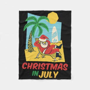 Lustiges Weihnachten im Juli-Shirt Sommer Santa St Fleecedecke