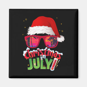 Lustiges Weihnachten im Juli-Shirt Sommer Santa Su Magnet