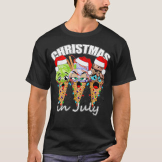 Lustiges Weihnachten im Juli Sommer Eiscreme T-Shirt
