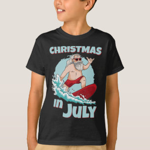 Lustiges Weihnachten im Juli Sommer Santa Surfen S T-Shirt
