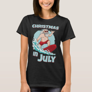 Lustiges Weihnachten im Juli Sommer Santa Surfen S T-Shirt