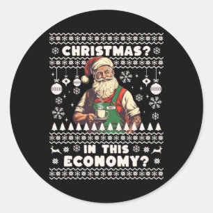 Lustiges Weihnachten in dieser Wirtschaft Inflatio Runder Aufkleber