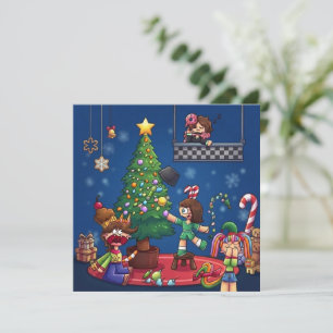 Lustiges Weihnachten ist abgesagt Chibi Charaktere Karte