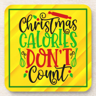 Lustiges Weihnachten Kalorien zählen nicht Design Getränkeuntersetzer