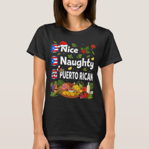 Lustiges Weihnachten Nett Unartig Puerto-ricanisch T-Shirt