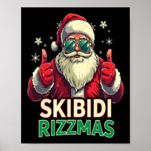 Lustiges Weihnachten Rizz Santa Skibidi Rizzmas 3 Poster