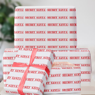 Lustiges Weihnachten Rotes Secret Santa Geschenkpa Geschenkpapier