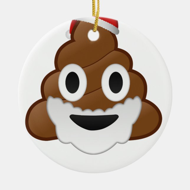 Lustiges Weihnachten Sankt kacken Emoji Keramikornament (Vorne)