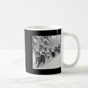 Lustiges Weihnachten Santa Schlitten Katzen Rentie Kaffeetasse
