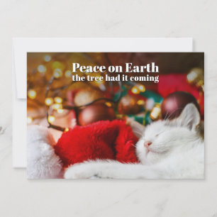 Lustiges Weihnachten Schlafende Katze Friede auf E