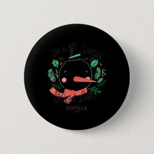 Lustiges Weihnachten Schneemann Santas Gute Liste Button