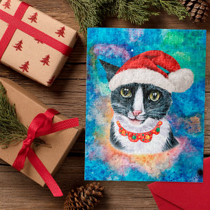 Lustiges Weihnachten Schwarz-Weiß-Katze Weihnachte Puzzle