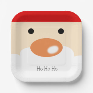 Lustiges Weihnachten Süße Minimal Santa Gesicht Pappteller