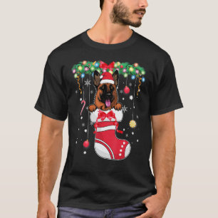 Lustiges Weihnachten - Süßer deutscher Schäferhund T-Shirt