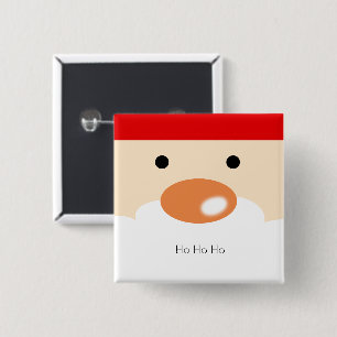 Lustiges Weihnachten Süßes Minimal Santa Gesicht Button