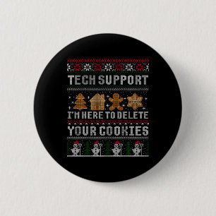 Lustiges Weihnachten Tech Support Computer T-Shirt Button