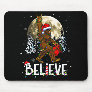 Lustiges Weihnachten Xmas Bigfoot Glaubt Sasquatch Mousepad