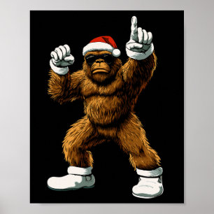 Lustiges Weihnachts-Grafik-T-Shirt Bigfoot Santa K Poster