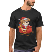 Lustiges Weihnachts-Hund-T-Shirt | Süßer Santa-Sch