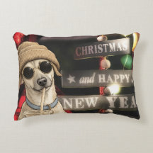 Lustiges Weihnachts-Hund trinkt Bubble Tea