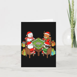 Lustiges Weihnachts-Mahjong-Santa-Schneemann-Elf-R Karte