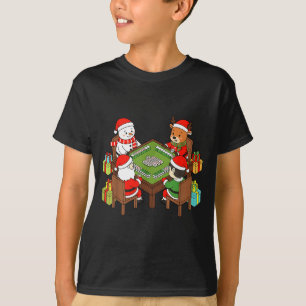 Lustiges Weihnachts-Mahjong-Santa-Schneemann-Elf-R T-Shirt